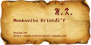 Moskovits Kristóf névjegykártya