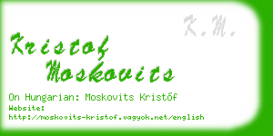 kristof moskovits business card
